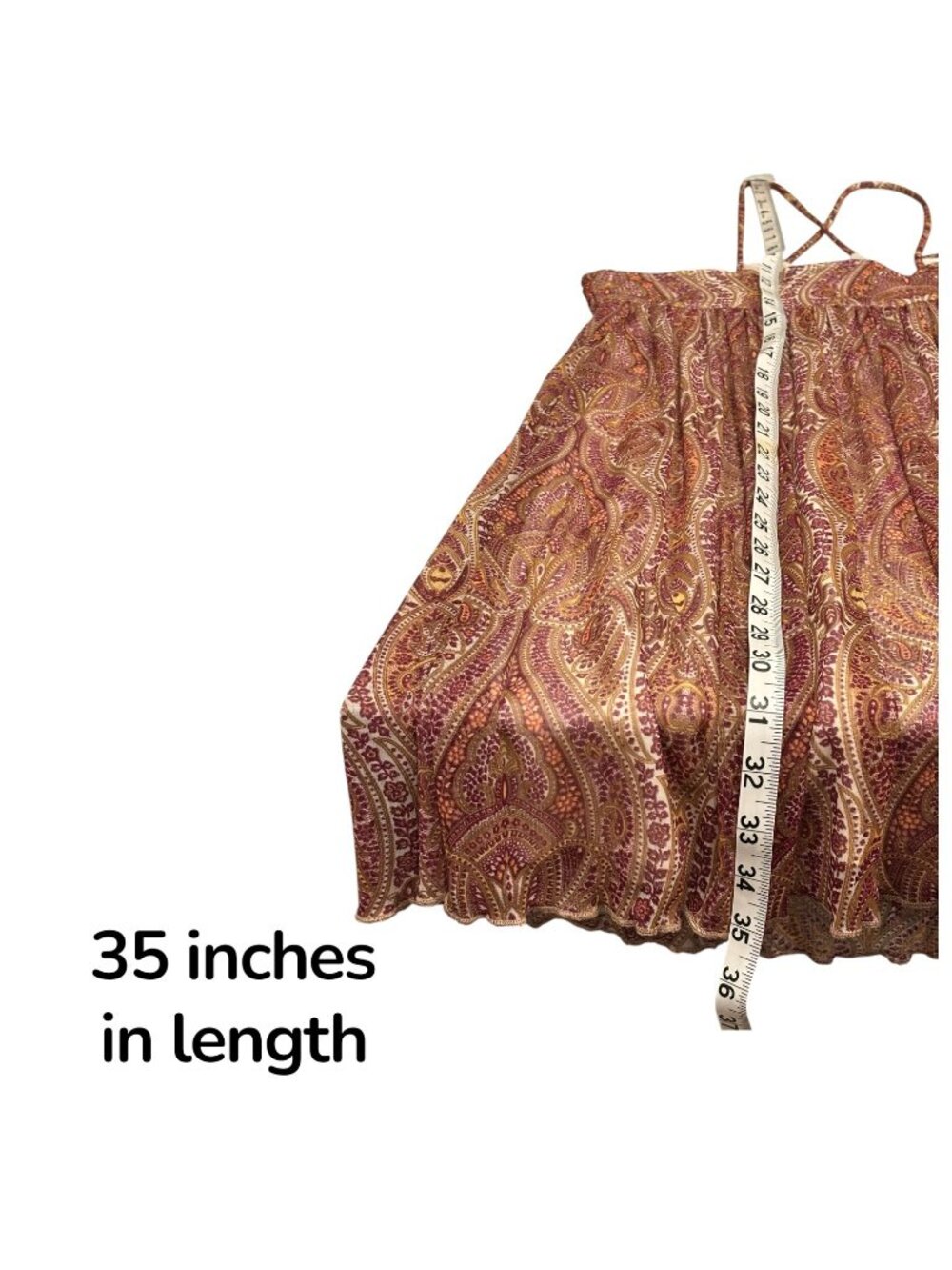 Jodi Kristopher Paisley Halter Mini Dress Womens Small Boho Beaded Y2K - Picture 8 of 8